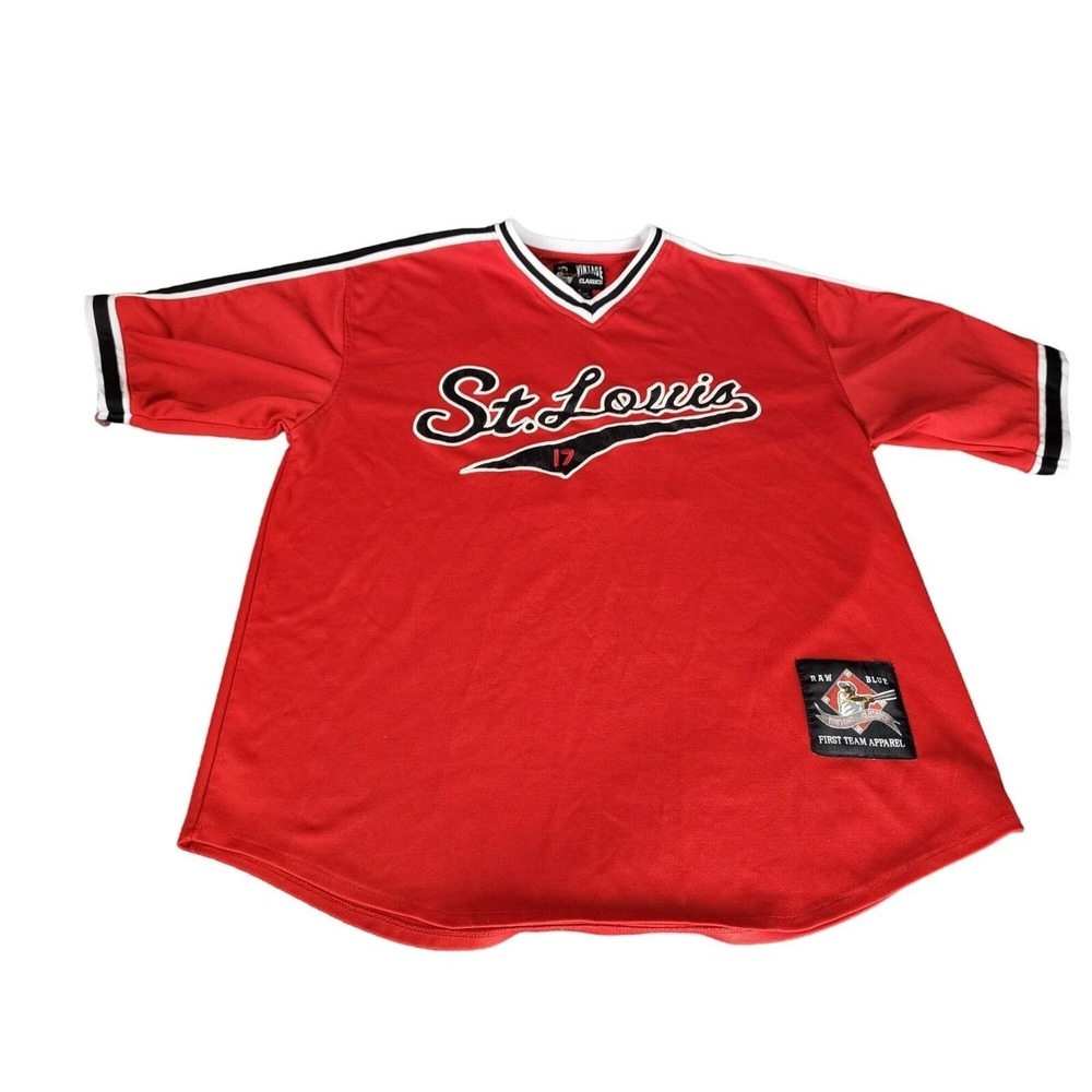 St Louis Stars‎ Negro League Baseball Red Jersey 17 NLBN Mens Sz XL Sportswear